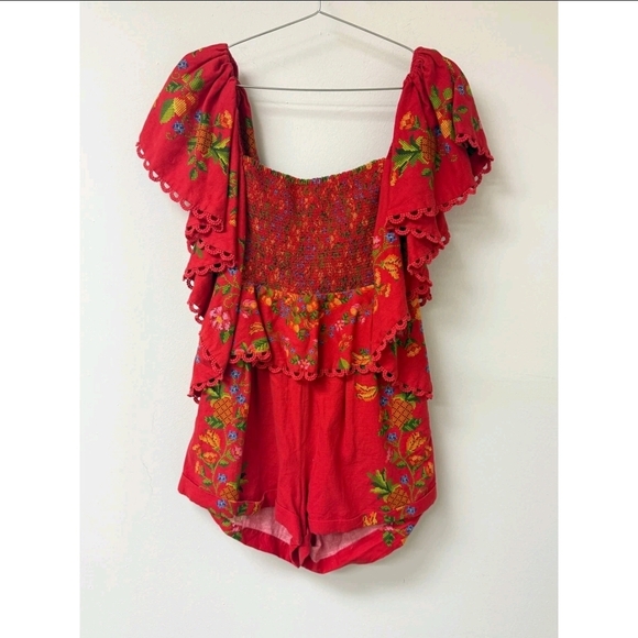 Farm Rio Red Floral Romper - Picture 4 of 5